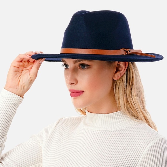 Boho Wide Brim Felt Panama Hat - Picture 3 of 5